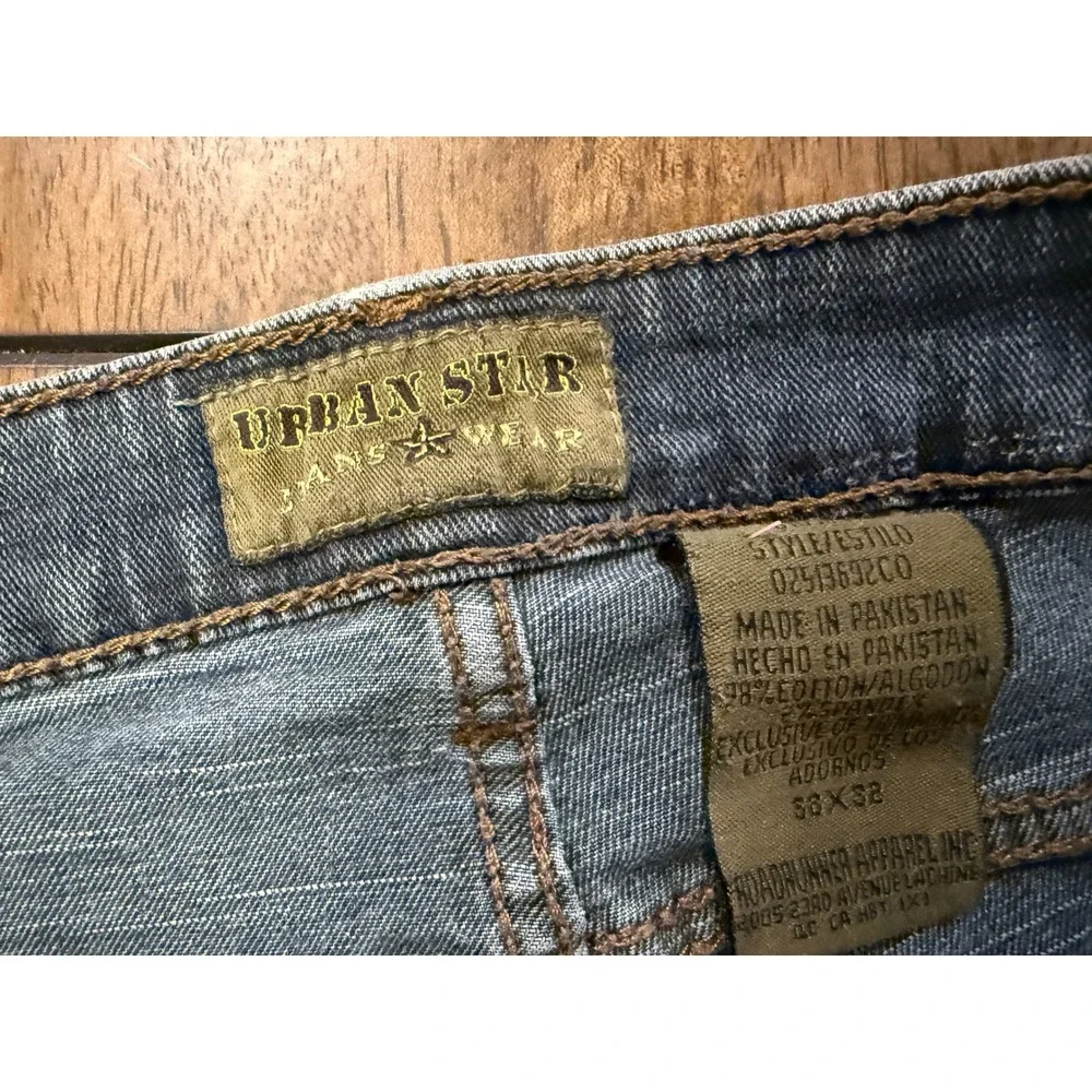 Urban Star Mens Relaxed Straight Leg Dark Wash Stretch Jeans 36x32 02513692CO